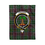 Plaid Blanket Crosbie Clan Crest Badge Tartan Blanket Scottish Green Plaid Throw Blanket Tartan Plaid Fleece Blanket