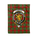 Plaid Blanket Cumming Clan Crest Badge Tartan Blanket Scottish Green Plaid Throw Blanket Tartan Plaid Fleece Blanket