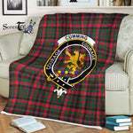 Plaid Blanket Cumming Hunting Modern Clan Crest Badge Tartan Blanket Scottish Green Plaid Throw Blanket - Scotstee Shop