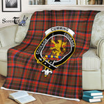 Plaid Blanket Cumming Hunting Weathered Clan Crest Badge Tartan Blanket Scottish Green Plaid Throw Blanket - Scotstee Shop