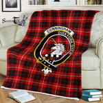 Plaid Blanket Cunningham Clan Crest Badge Tartan Blanket Scottish Green Plaid Throw Blanket Tartan Plaid Fleece Blanket
