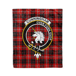 Plaid Blanket Cunningham Clan Crest Badge Tartan Blanket Scottish Green Plaid Throw Blanket Tartan Plaid Fleece Blanket