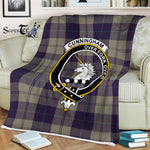 Plaid Blanket Cunningham Dress Blue Dancers Clan Crest Badge Tartan Blanket Scottish Green Plaid Throw Blanket - Scotstee Shop