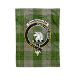 Plaid Blanket Cunningham Dress Green Dancers Clan Crest Badge Tartan Blanket Scottish Green Plaid Throw Blanket - Scotstee Shop