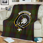 Plaid Blanket Cunningham Hunting Modern Clan Crest Badge Tartan Blanket Scottish Green Plaid Throw Blanket - Scotstee Shop