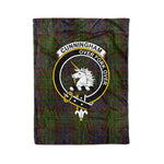 Plaid Blanket Cunningham Hunting Modern Clan Crest Badge Tartan Blanket Scottish Green Plaid Throw Blanket - Scotstee Shop