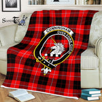 Plaid Blanket Cunningham Modern Clan Crest Badge Tartan Blanket Scottish Green Plaid Throw Blanket Tartan Plaid Fleece Blanket