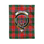 Plaid Blanket Dalzell Clan Crest Badge Tartan Blanket Scottish Green Plaid Throw Blanket Tartan Plaid Fleece Blanket