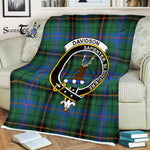 Plaid Blanket Davidson Ancient Clan Crest Badge Tartan Blanket Scottish Green Plaid Throw Blanket Tartan Plaid Fleece Blanket