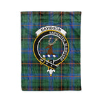 Plaid Blanket Davidson Ancient Clan Crest Badge Tartan Blanket Scottish Green Plaid Throw Blanket Tartan Plaid Fleece Blanket