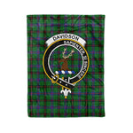Plaid Blanket Davidson Clan Crest Badge Tartan Blanket Scottish Green Plaid Throw Blanket Tartan Plaid Fleece Blanket