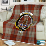 Plaid Blanket Davidson Dress Dancers Clan Crest Badge Tartan Blanket Scottish Green Plaid Throw Blanket - Scotstee Shop