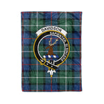 Plaid Blanket Davidson Of Tulloch Clan Crest Badge Tartan Blanket Scottish Green Plaid Throw Blanket - Scotstee Shop