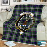 Plaid Blanket Davidson Of Tulloch Dress Clan Crest Badge Tartan Blanket Scottish Green Plaid Throw Blanket - Scotstee Shop