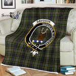 Plaid Blanket Davidson Tulloch Dress Clan Crest Badge Tartan Blanket Scottish Green Plaid Throw Blanket - Scotstee Shop