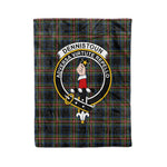Plaid Blanket Denniston Clan Crest Badge Tartan Blanket Scottish Green Plaid Throw Blanket Tartan Plaid Fleece Blanket