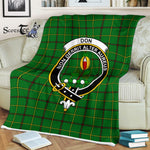 Plaid Blanket Don Clan Crest Badge Tartan Blanket Scottish Green Plaid Throw Blanket Tartan Plaid Fleece Blanket