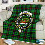 Plaid Blanket Douglas Green Clan Crest Badge Tartan Blanket Scottish Green Plaid Throw Blanket Tartan Plaid Fleece Blanket