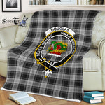Plaid Blanket Douglas Grey Clan Crest Badge Tartan Blanket Scottish Green Plaid Throw Blanket Tartan Plaid Fleece Blanket