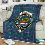 Plaid Blanket Douglas Modern Clan Crest Badge Tartan Blanket Scottish Green Plaid Throw Blanket Tartan Plaid Fleece Blanket