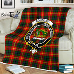 Plaid Blanket Douglas Of Roxburgh Clan Crest Badge Tartan Blanket Scottish Green Plaid Throw Blanket - Scotstee Shop
