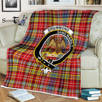 Plaid Blanket Drummond Of Strathallan Clan Crest Badge Tartan Blanket Scottish Green Plaid Throw Blanket - Scotstee Shop