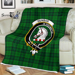 Plaid Blanket Dunbar Hunting Clan Crest Badge Tartan Blanket Scottish Green Plaid Throw Blanket Tartan Plaid Fleece Blanket