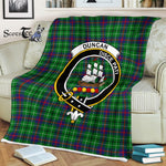 Plaid Blanket Duncan Clan Crest Badge Tartan Blanket Scottish Green Plaid Throw Blanket Tartan Plaid Fleece Blanket