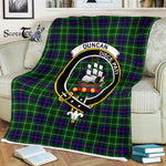 Plaid Blanket Duncan Modern Clan Crest Badge Tartan Blanket Scottish Green Plaid Throw Blanket Tartan Plaid Fleece Blanket