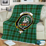 Plaid Blanket Duncan Of Sketraw Clan Crest Badge Tartan Blanket Scottish Green Plaid Throw Blanket - Scotstee Shop