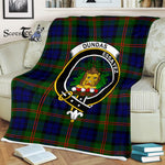 Plaid Blanket Dundas Clan Crest Badge Tartan Blanket Scottish Green Plaid Throw Blanket Tartan Plaid Fleece Blanket