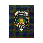 Plaid Blanket Dundas Clan Crest Badge Tartan Blanket Scottish Green Plaid Throw Blanket Tartan Plaid Fleece Blanket