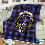 Plaid Blanket Dunlop Clan Crest Badge Tartan Blanket Scottish Green Plaid Throw Blanket Tartan Plaid Fleece Blanket