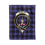 Plaid Blanket Dunlop Clan Crest Badge Tartan Blanket Scottish Green Plaid Throw Blanket Tartan Plaid Fleece Blanket