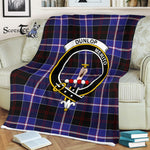 Plaid Blanket Dunlop Modern Clan Crest Badge Tartan Blanket Scottish Green Plaid Throw Blanket Tartan Plaid Fleece Blanket