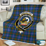 Plaid Blanket Edmonstone Clan Crest Badge Tartan Blanket Scottish Green Plaid Throw Blanket Tartan Plaid Fleece Blanket