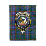 Plaid Blanket Edmonstone Clan Crest Badge Tartan Blanket Scottish Green Plaid Throw Blanket Tartan Plaid Fleece Blanket