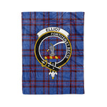 Plaid Blanket Elliot Clan Crest Badge Tartan Blanket Scottish Green Plaid Throw Blanket Tartan Plaid Fleece Blanket