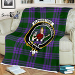 Plaid Blanket Elphinstone Clan Crest Badge Tartan Blanket Scottish Green Plaid Throw Blanket Tartan Plaid Fleece Blanket