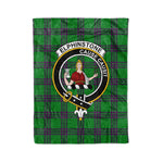 Plaid Blanket Elphinstone Hunting Clan Crest Badge Tartan Blanket Scottish Green Plaid Throw Blanket Tartan Plaid Fleece Blanket