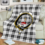 Plaid Blanket Erskine Black And White Clan Crest Badge Tartan Blanket Scottish Green Plaid Throw Blanket - Scotstee Shop