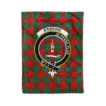 Plaid Blanket Erskine Clan Crest Badge Tartan Blanket Scottish Green Plaid Throw Blanket - Scotstee Shop