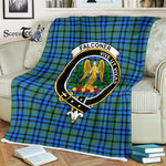 Plaid Blanket Falconer Clan Crest Badge Tartan Blanket Scottish Green Plaid Throw Blanket Tartan Plaid Fleece Blanket