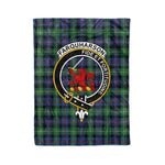 Plaid Blanket Farquharson Ancient Clan Crest Badge Tartan Blanket Scottish Green Plaid Throw Blanket Tartan Plaid Fleece Blanket