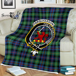 Plaid Blanket Farquharson Ancient Clan Crest Badge Tartan Blanket Scottish Green Plaid Throw Blanket Tartan Plaid Fleece Blanket