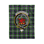 Plaid Blanket Farquharson Clan Crest Badge Tartan Blanket Scottish Green Plaid Throw Blanket Tartan Plaid Fleece Blanket