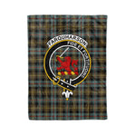 Plaid Blanket Farquharson Weathered Clan Crest Badge Tartan Blanket Scottish Green Plaid Throw Blanket Tartan Plaid Fleece Blanket