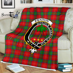 Plaid Blanket Fenton Clan Crest Badge Tartan Blanket Scottish Green Plaid Throw Blanket Tartan Plaid Fleece Blanket