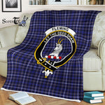 Plaid Blanket Fleming Clan Crest Badge Tartan Blanket Scottish Green Plaid Throw Blanket Tartan Plaid Fleece Blanket