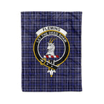 Plaid Blanket Fleming Clan Crest Badge Tartan Blanket Scottish Green Plaid Throw Blanket Tartan Plaid Fleece Blanket